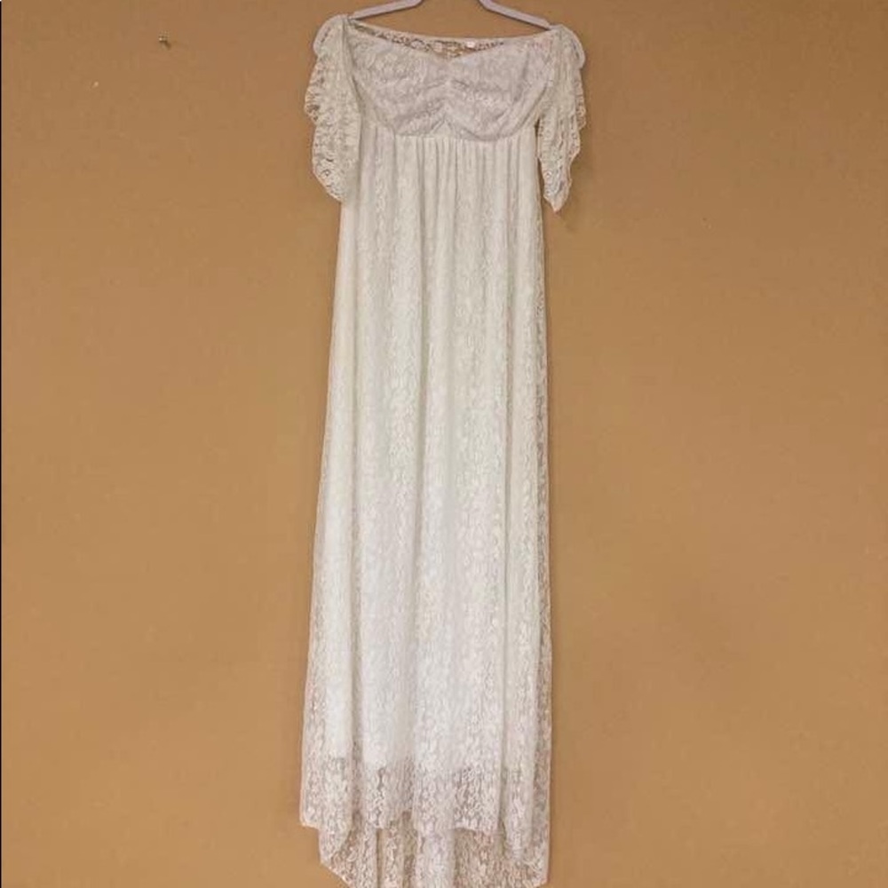 Long Lace White Weddings Dress